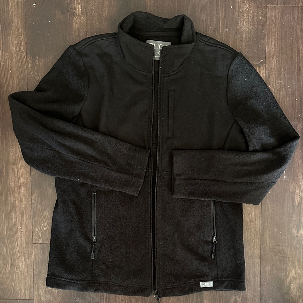 FIGS Black On-Shift Fleece Jacket